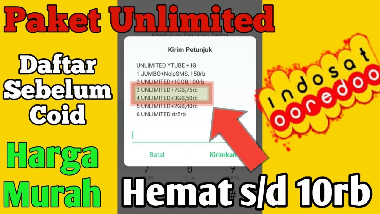 berikut ini adalah informasi tentang harga kuota Indosat 3GB unlimited di Indonesia.