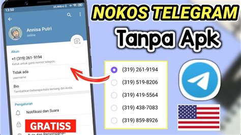 Cara Membuat Nokos Telegram di Indonesia